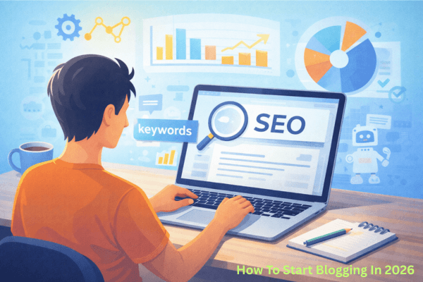 Visual-blogger-writing-on-laptop