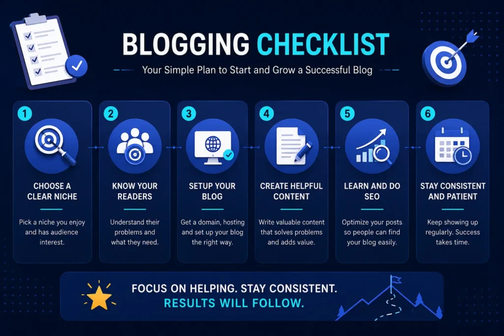 blogging checklist for beginners