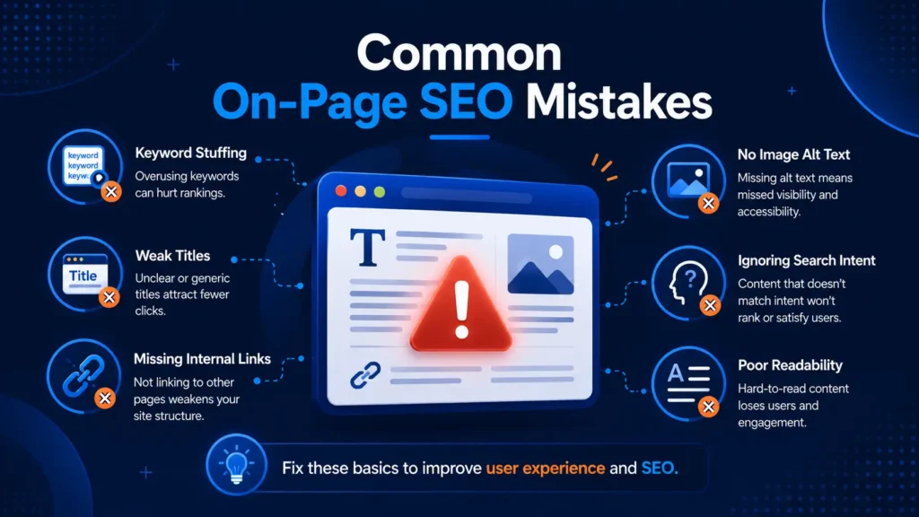 common on-page SEO mistakes beginners should avoid