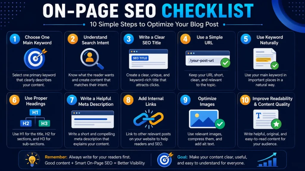 on-page SEO checklist for beginners
