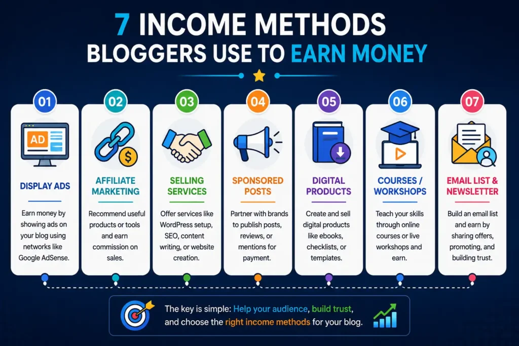 7 Honest Ways Bloggers Make Money