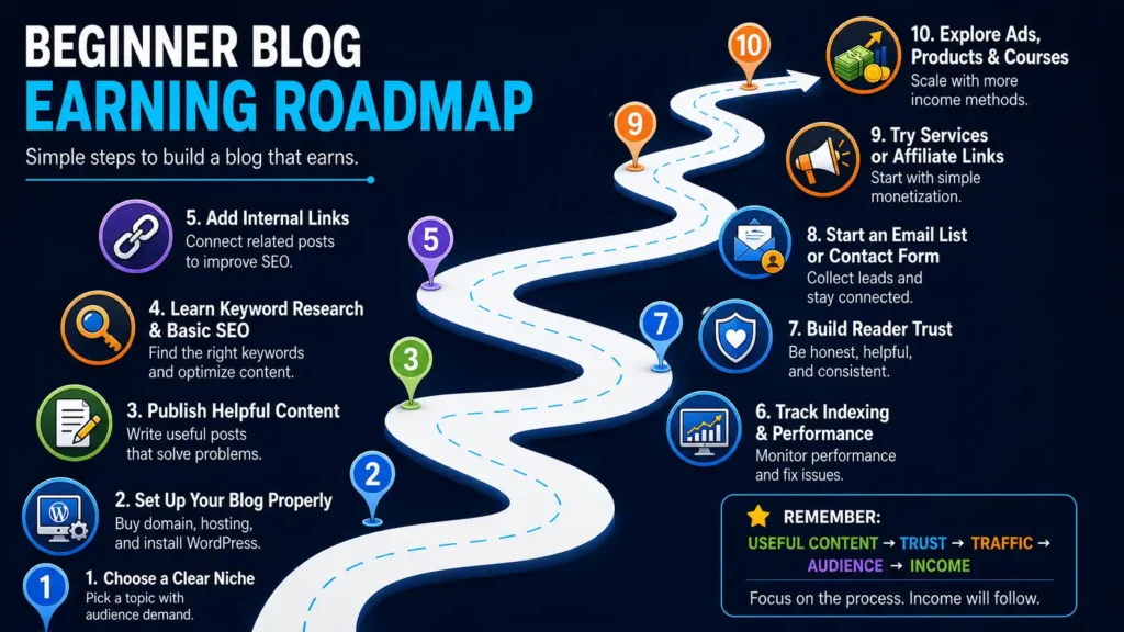 Simple Blog Earning Roadmap for Beginners