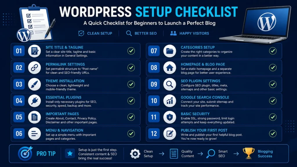 Wordpress Setup Checklist for Beginners
