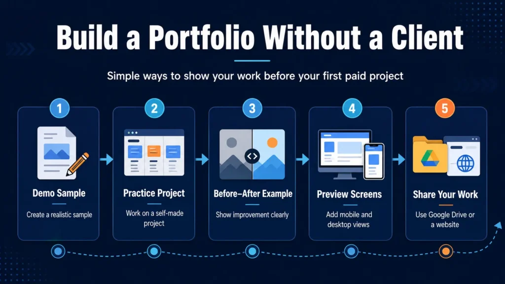 बिना paid client के freelancing portfolio बनाने के तरीके
