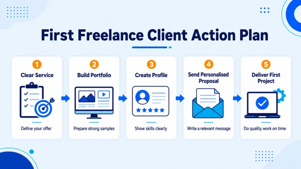 पहला freelance client पाने के लिए step by step action plan