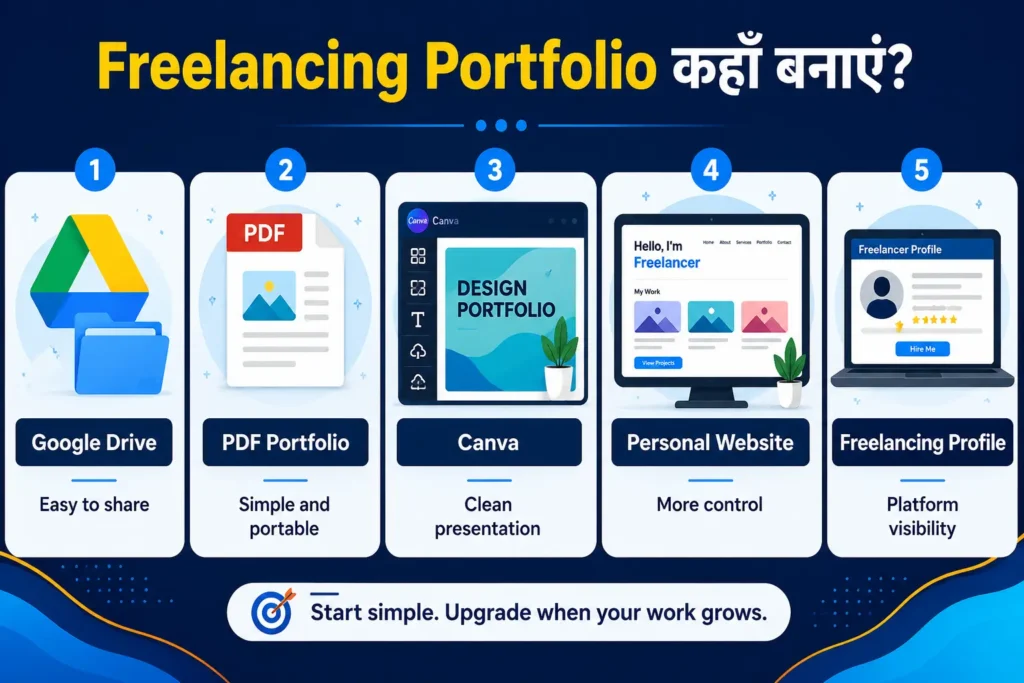 Freelancing portfolio बनाने के options