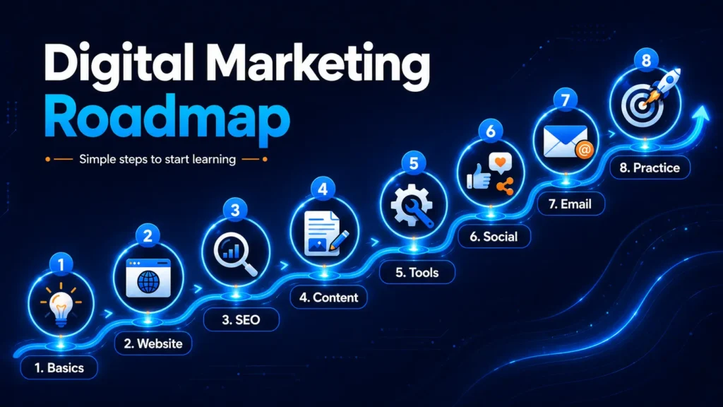 Digital marketing learning roadmap for beginners step by step