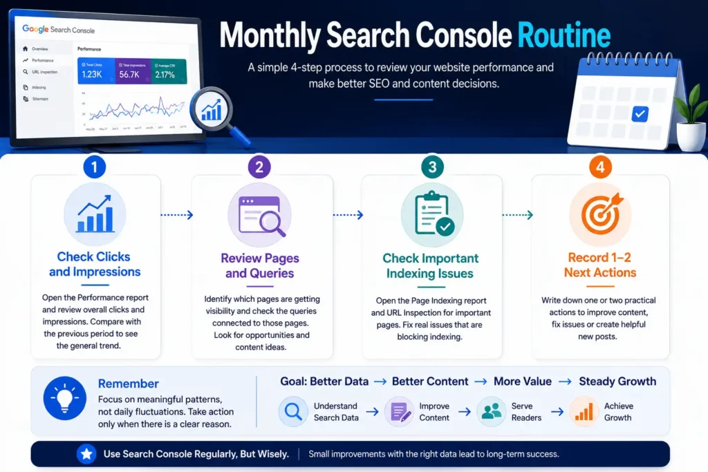 Monthly Google Search Console review routine